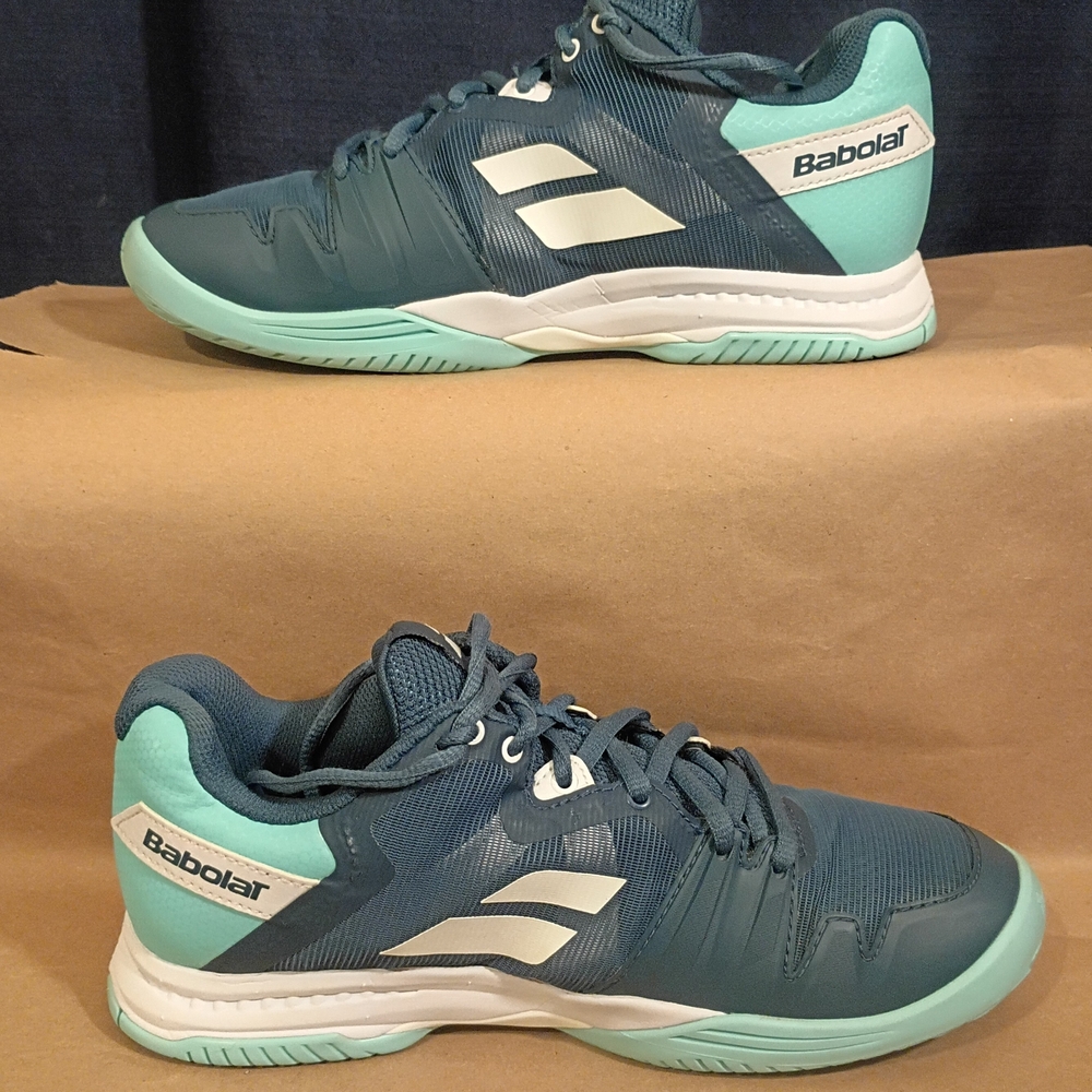 Babolat Teal and White Sneakers